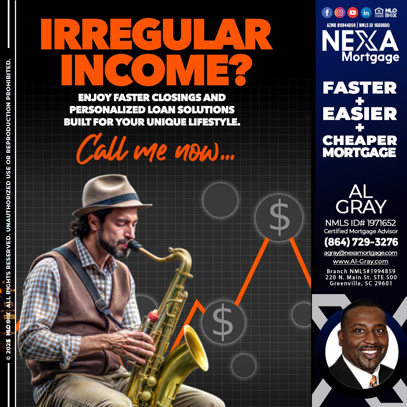 IRREGULAR INCOME - Al Gray -Loan Officer