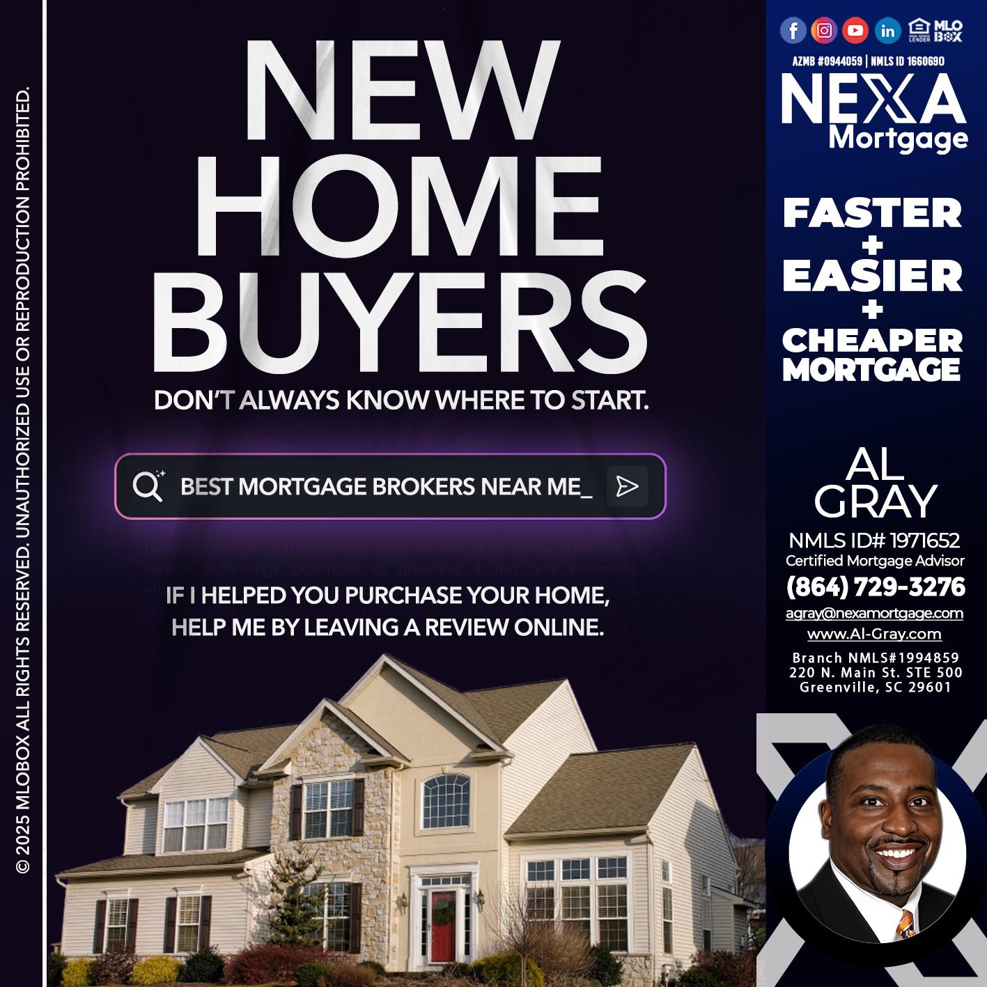 NEW HOME BUYERS - Al Gray -Loan Officer