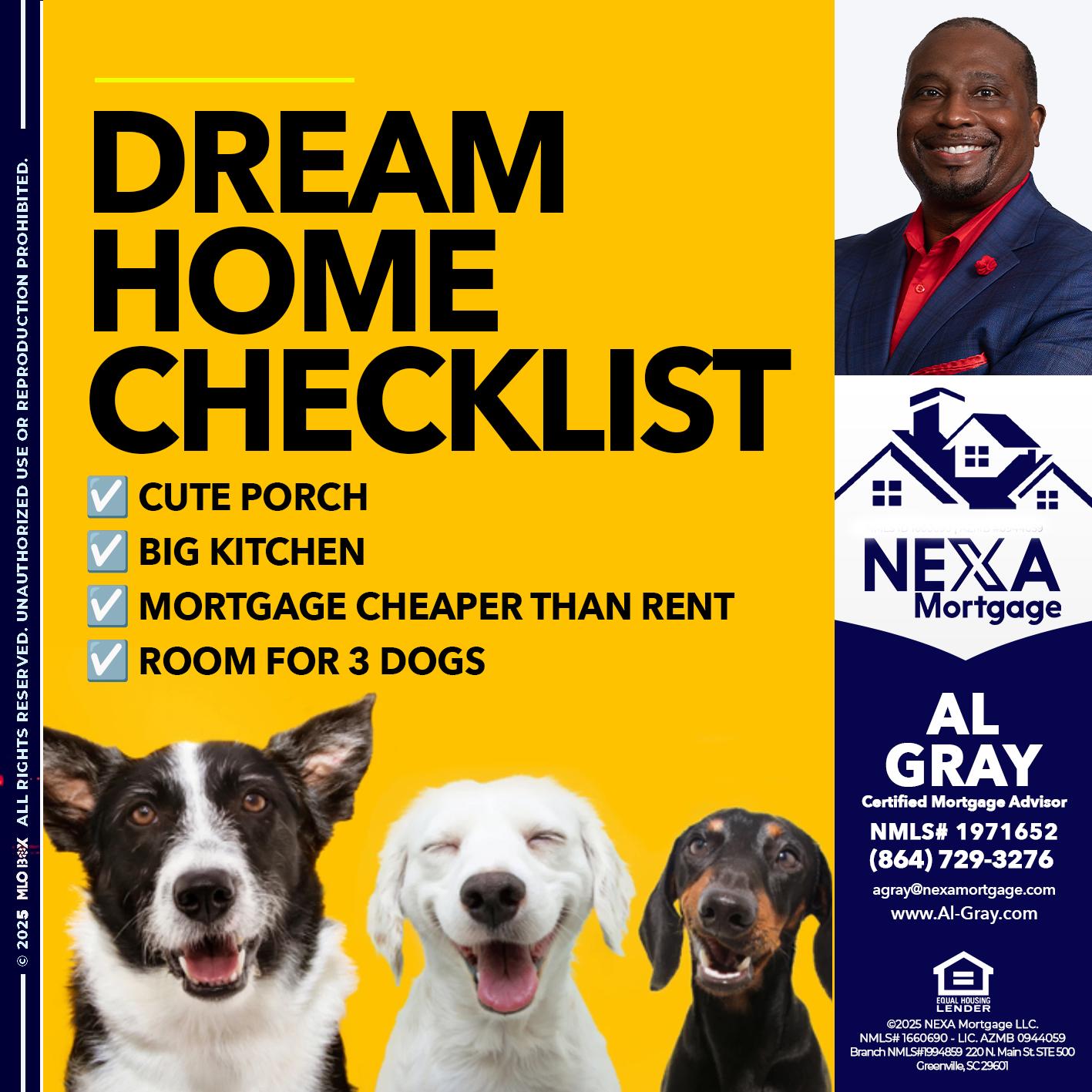 DREAM HOME CHEK LIST - Al Gray -Loan Officer