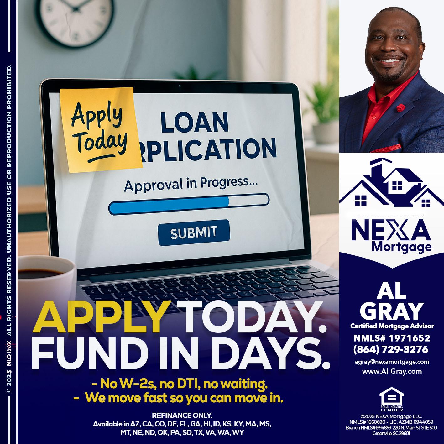 APPLY TODAY - Al Gray -Loan Officer