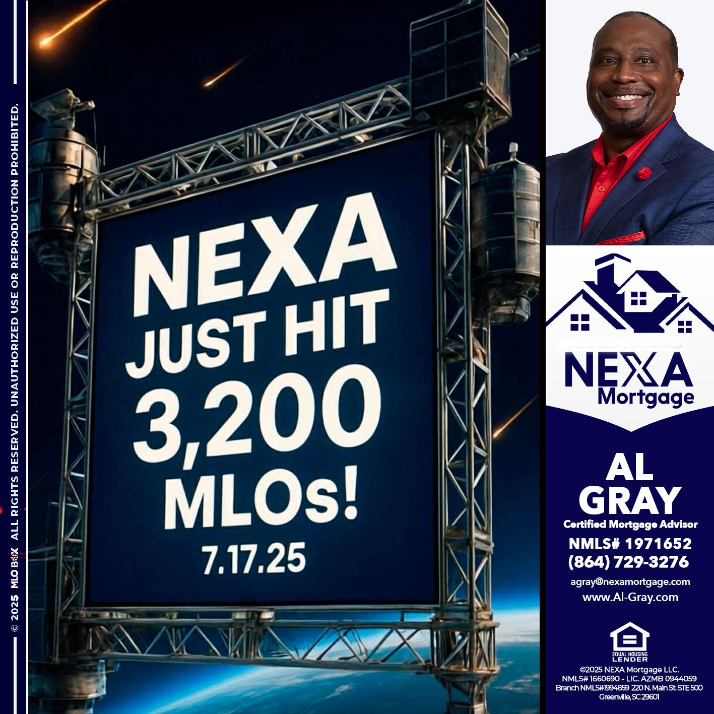 NEXA JUST HIT 3,200 - Al Gray -Loan Officer