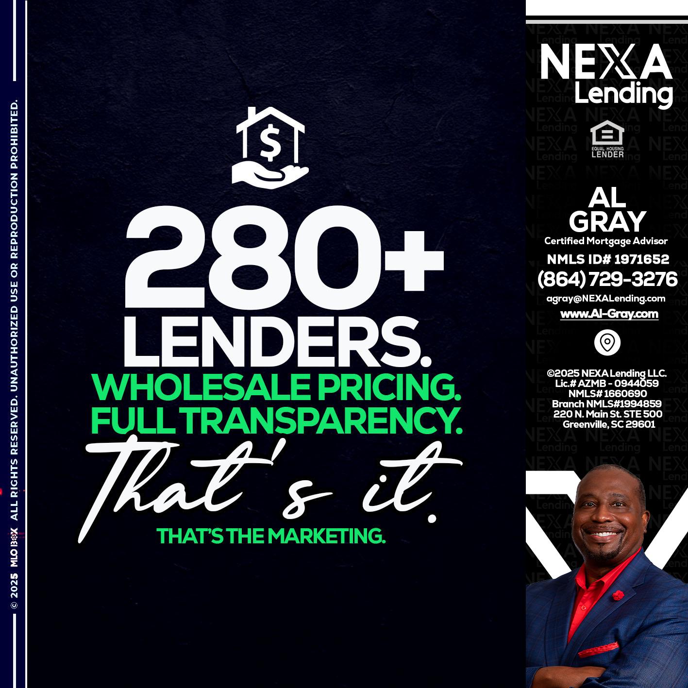 280+ LENDERS - Al Gray -Loan Officer