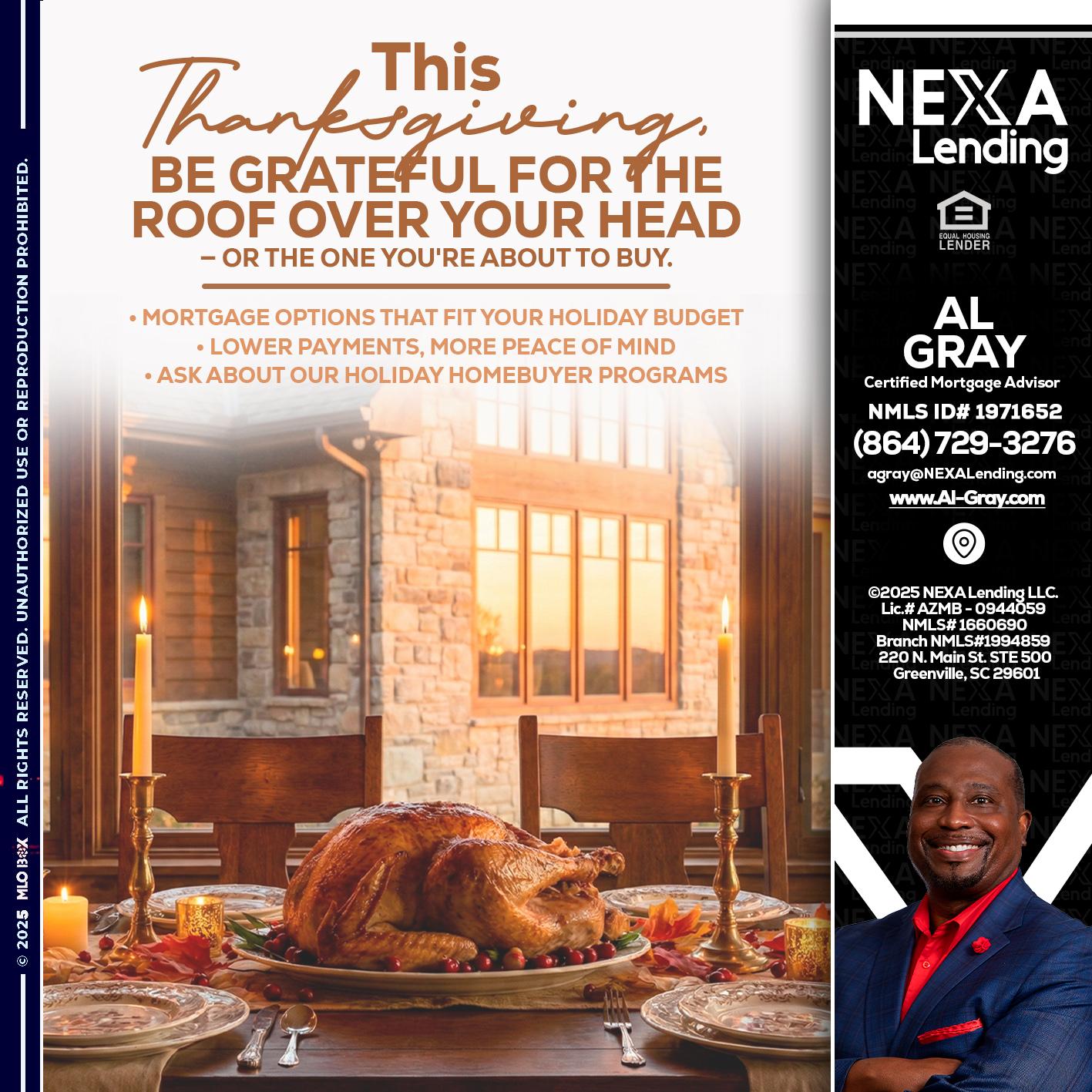 THIS THANKSGIVING - Al Gray -Loan Officer