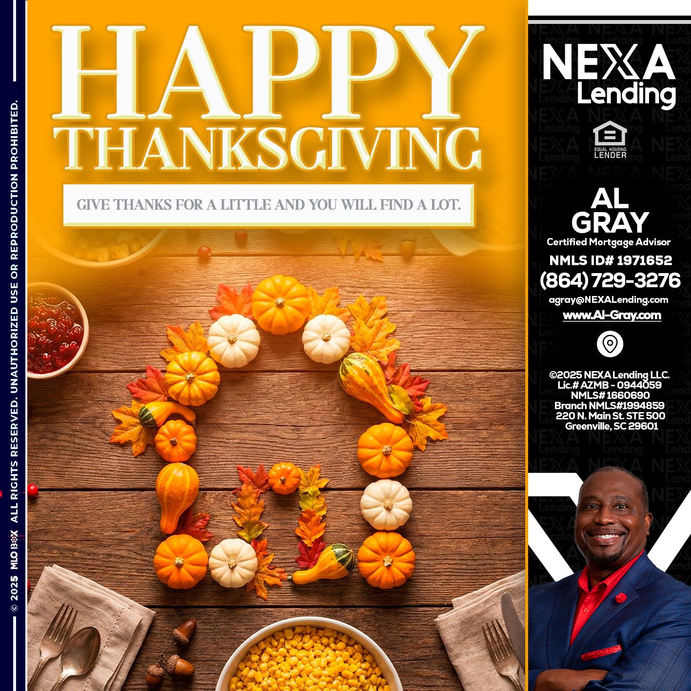HAPPY THANKSGIVING - Al Gray -Loan Officer