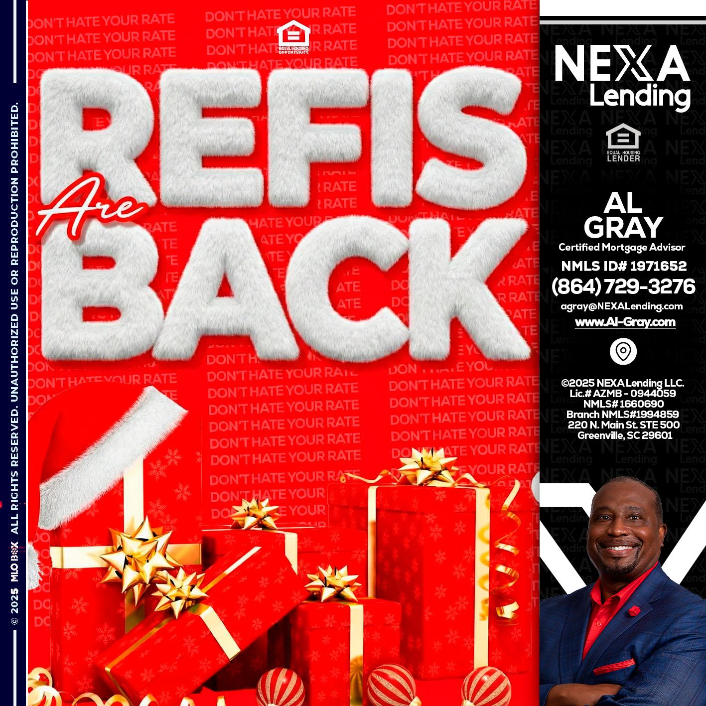refis are back - Al Gray -Loan Officer