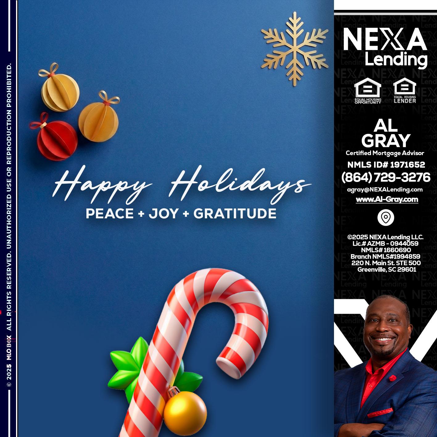 HAPPY HOLIDAYS - Al Gray -Loan Officer