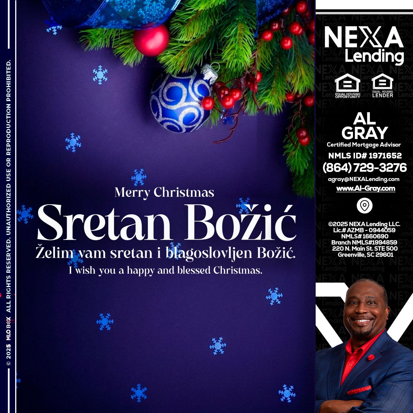 Sretan Božić - Al Gray -Loan Officer