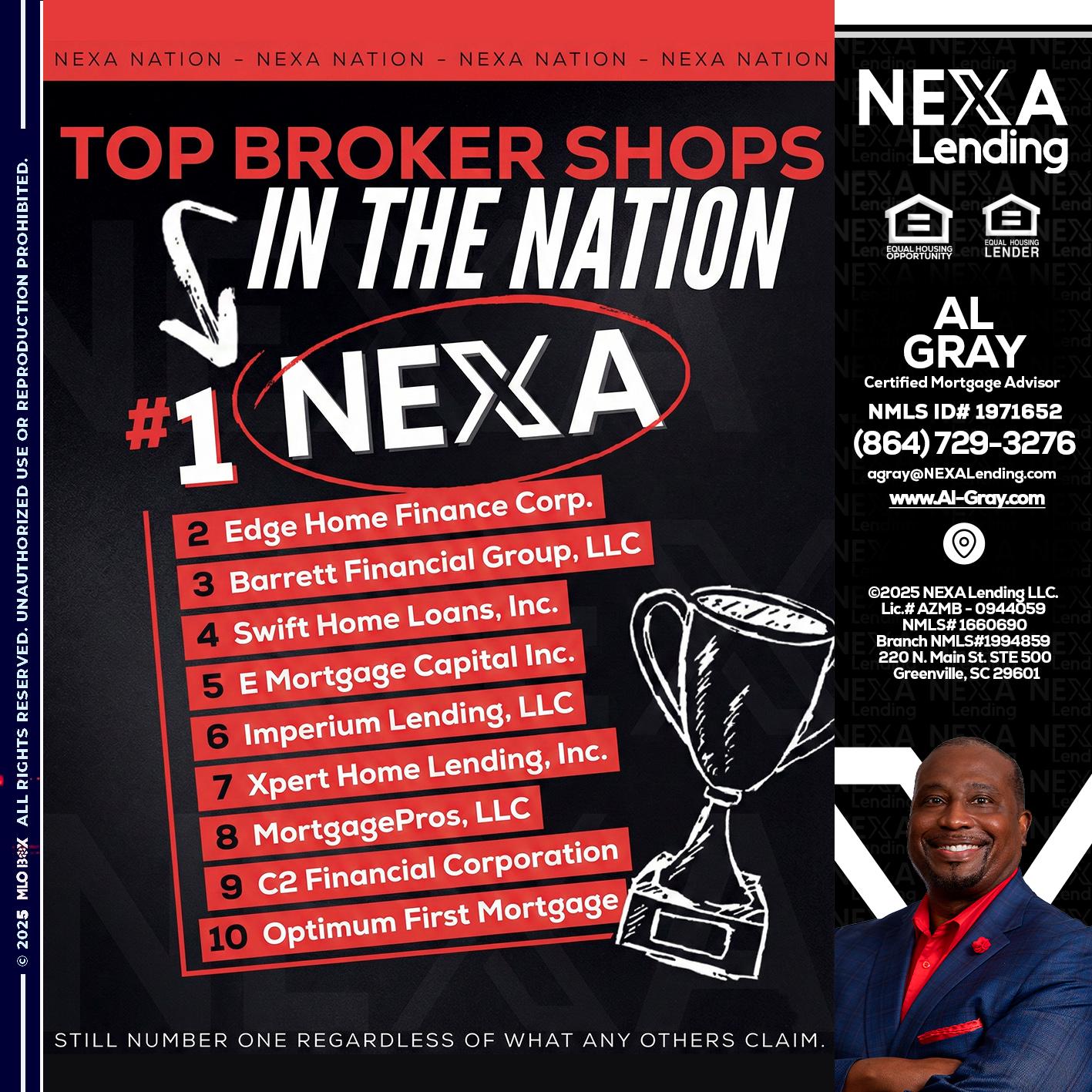 top broker - Al Gray -Branch Mgr/Sr. LO