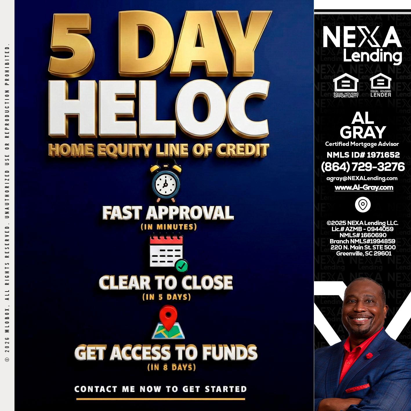 5 day hello - Al Gray -Branch Mgr/Sr. LO