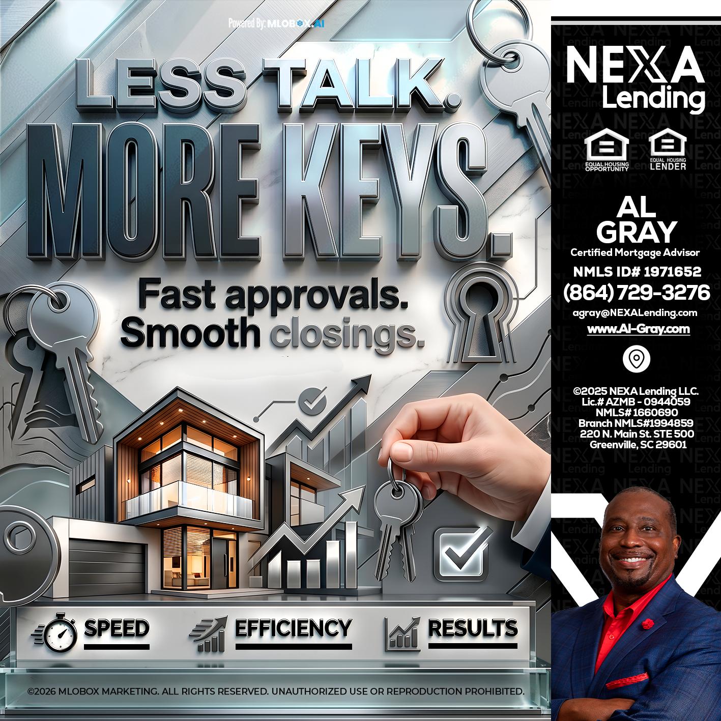 LESS TALK, MORE KEYS! - Al Gray -Branch Mgr/Sr. LO
