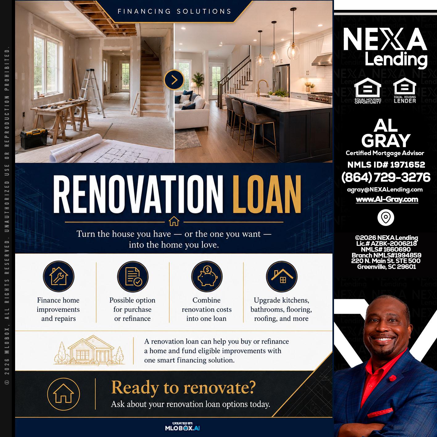 RENOVATION LOAN - Al Gray -Branch Mgr/Sr. LO
