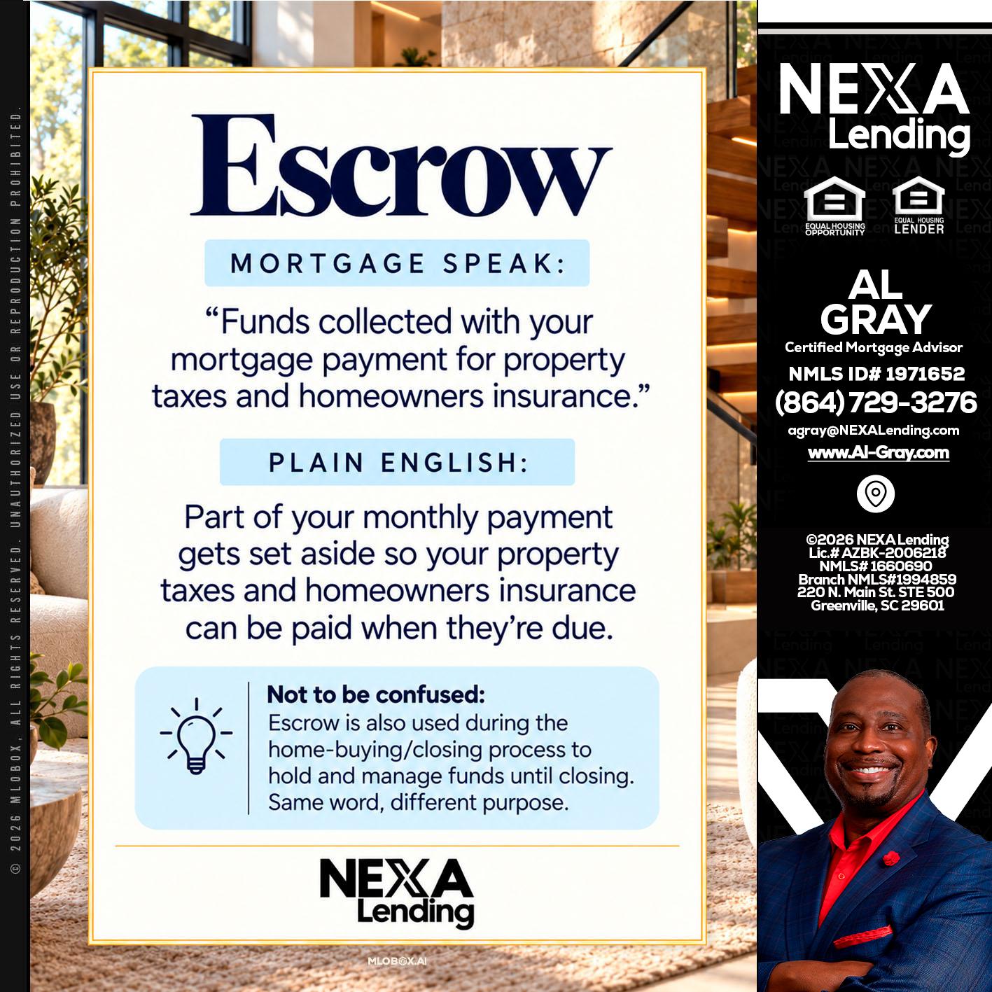 ESCROW - Al Gray -Branch Mgr/Sr. LO