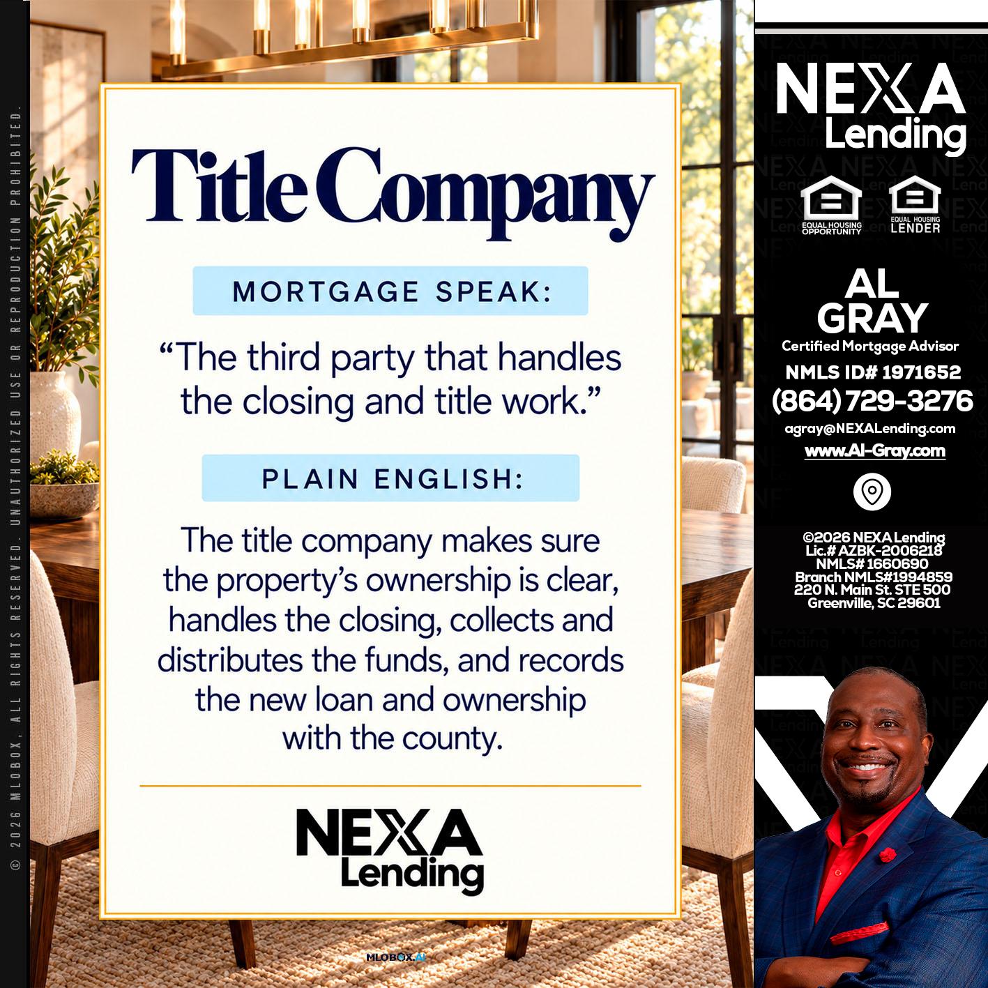 TITLE COMPANY - Al Gray -Branch Mgr/Sr. LO